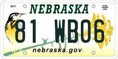 NE license plate 81WB06