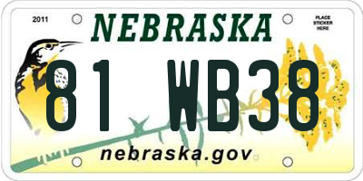 NE license plate 81WB38