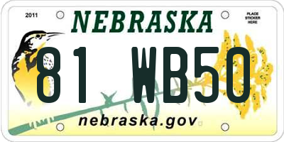 NE license plate 81WB50
