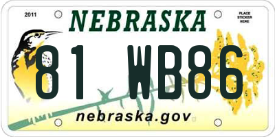 NE license plate 81WB86
