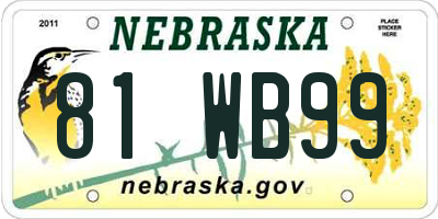 NE license plate 81WB99