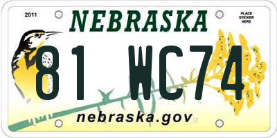 NE license plate 81WC74