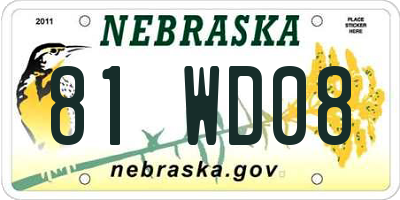 NE license plate 81WD08