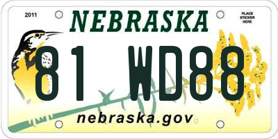 NE license plate 81WD88