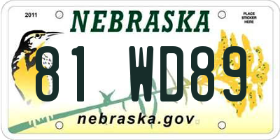 NE license plate 81WD89