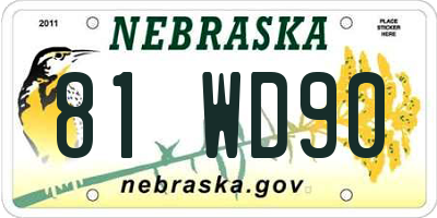 NE license plate 81WD90
