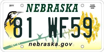 NE license plate 81WF59
