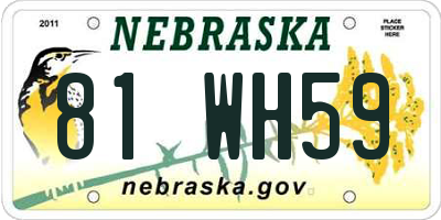 NE license plate 81WH59