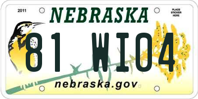 NE license plate 81WI04