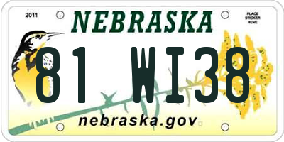 NE license plate 81WI38