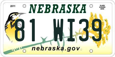 NE license plate 81WI39