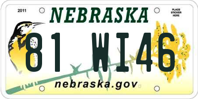NE license plate 81WI46