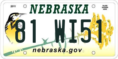 NE license plate 81WI51