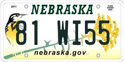 NE license plate 81WI55