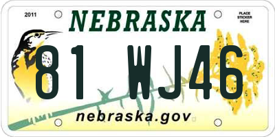 NE license plate 81WJ46