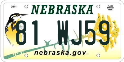 NE license plate 81WJ59