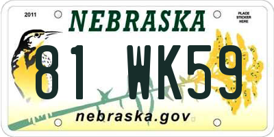 NE license plate 81WK59
