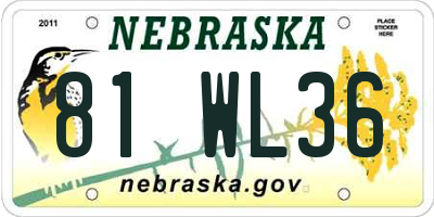 NE license plate 81WL36