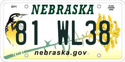 NE license plate 81WL38