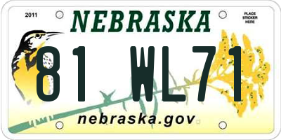 NE license plate 81WL71