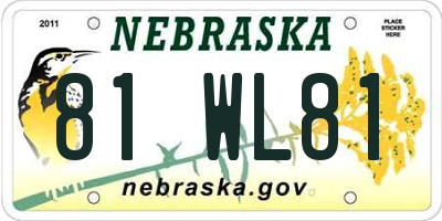 NE license plate 81WL81