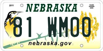 NE license plate 81WM00