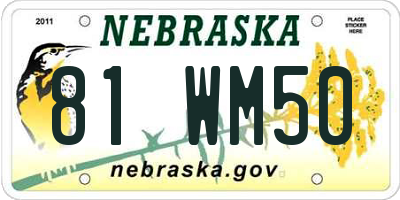NE license plate 81WM50
