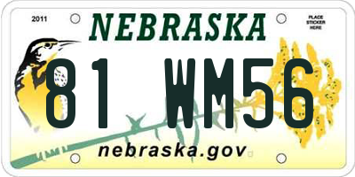 NE license plate 81WM56