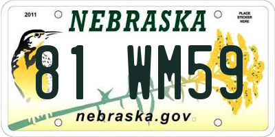 NE license plate 81WM59