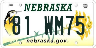 NE license plate 81WM75