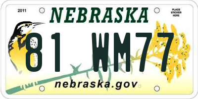 NE license plate 81WM77