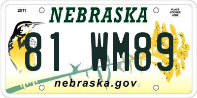 NE license plate 81WM89