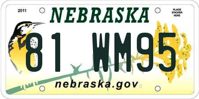 NE license plate 81WM95