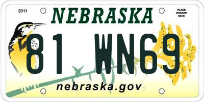 NE license plate 81WN69