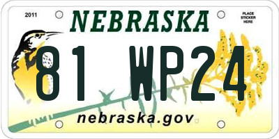 NE license plate 81WP24