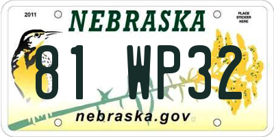NE license plate 81WP32