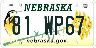 NE license plate 81WP67