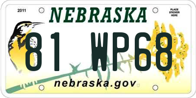 NE license plate 81WP68