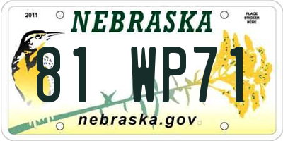 NE license plate 81WP71