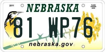 NE license plate 81WP76