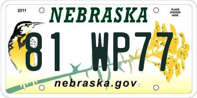 NE license plate 81WP77