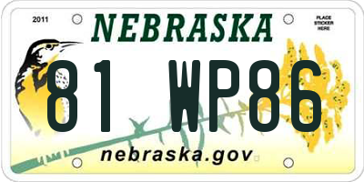 NE license plate 81WP86