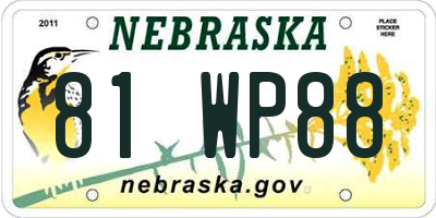NE license plate 81WP88