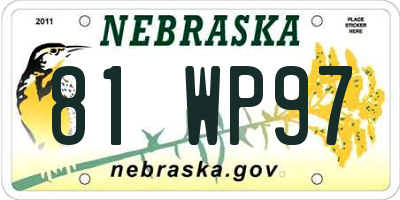 NE license plate 81WP97