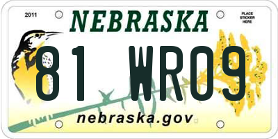 NE license plate 81WR09