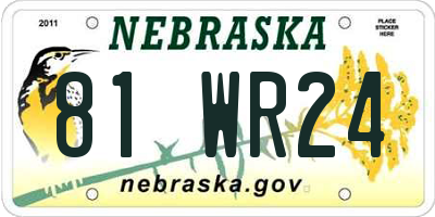 NE license plate 81WR24