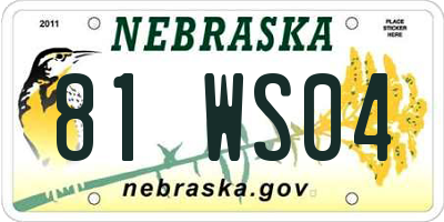 NE license plate 81WS04