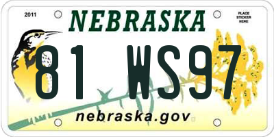 NE license plate 81WS97