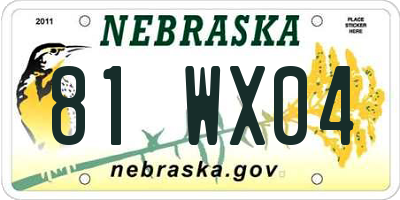 NE license plate 81WX04