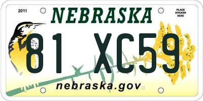 NE license plate 81XC59
